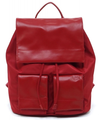 Drawstring Flap Backpack CHU018 BURGUNDY